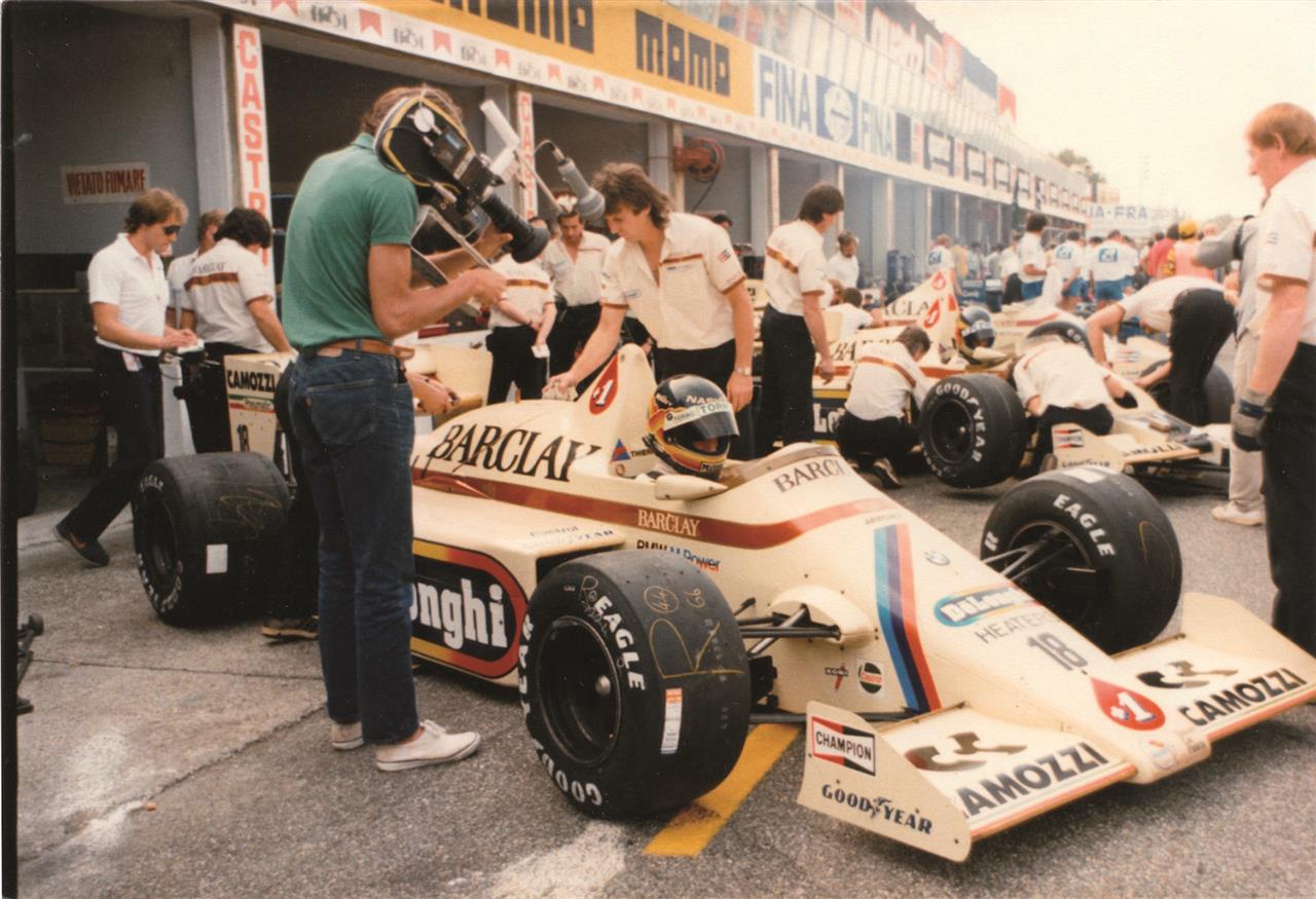 1985: I primi due piloti che hanno gareggiato per Camozzi: Thierry Boutsen e Gherard Berger.